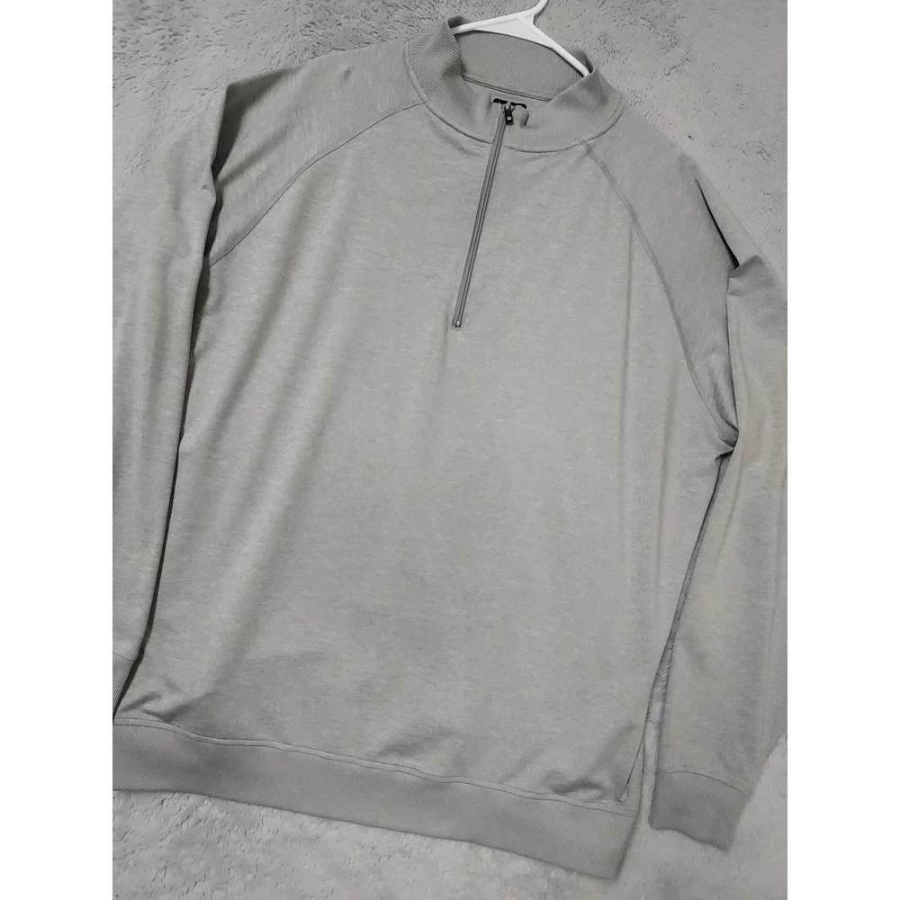 FootJoy Pullover Men XXL 2XL Quarter Zip Golf Activewear Gray Nylon Stretch EUC
